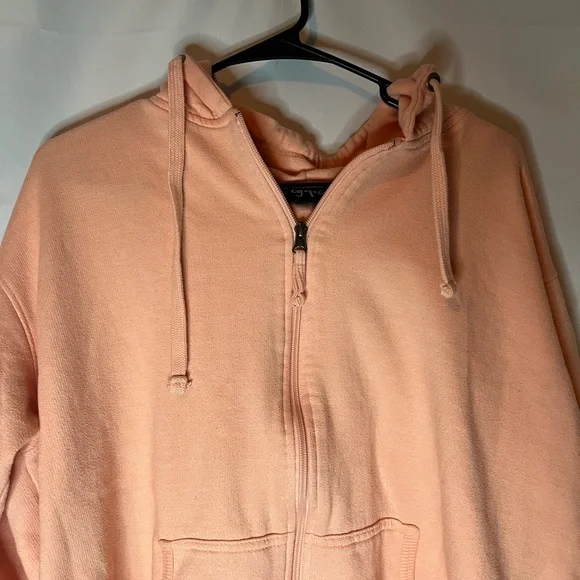 Peach Zip-Up Hoodie for Women - Picture 3 of 4